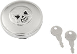 Drag Specialties Screw-In Locking Skull Fuel Cap For Harley Davidson FLD 1690 2012-2013 - Chrome