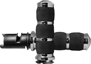 Avon Grips 3-Ring Air Cushioned Grips For Harley Davidson FLDE 1750 2018-2020 - Black Chrome