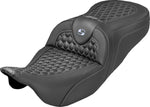 Saddlemen Roadsofa Seat For Harley Davidson FLH 1868 ABS 2021 Honeycomb - Black/Silver