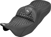 Saddlemen Roadsofa Seat For Harley Davidson FLH 1868 ABS 2021 Honeycomb - Black/White