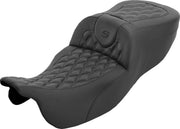 Saddlemen Roadsofa Extended Reach Seat For Harley Davidson FLRT 1690 2015-2016 Carbon Fiber/Lattice Stitched - Black