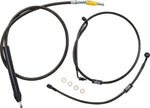 LA Choppers Standard Midnight Braided Quick Connect Handlebar Cable/Brake Hose Kit For Harley Davidson FLDE 1750 ABS 2018-2020 45.5 cm - 51 cm (18" - 20") - Black/Clear-Coated