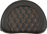 Saddlemen Contoured Cruiser Motorcycle Seat Sissy Bar Pad Orange Stitching - Black/Orange