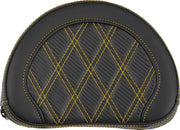 Saddlemen Contoured Cruiser Motorcycle Seat Sissy Bar Pad 20,5 cm (8") x 25,5 cm (10") - Black/Gold