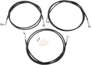 LA Choppers Braided Brake Hose Kit For Harley Davidson FLD 1690 ABS 2014 Front 18" - 20" - Black