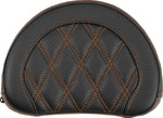 Saddlemen Contoured Cruiser Motorcycle Seat Sissy Bar Pad Lattice Stitched - Black/Orange