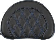 Saddlemen Contoured Cruiser Motorcycle Seat Sissy Bar Pad 20,5 cm (8") x 25,5 cm (10") - Black/Blue
