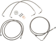 LA Choppers Stainless Steel Brake Hose Kit For Harley Davidson FLD 1690 ABS 2012-2013 12" - 14" - Silver