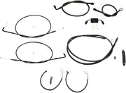 LA Choppers Complete Midnight Braided Handlebar Cable/Brake Hose Kit ABS For Harley Davidson XL1200C 2014-2019 30.5 cm - 35.5 cm (12" - 14") - Black/Clear-Coated