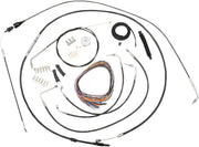 LA Choppers Complete Black Vinyl Braided Handlebar Cable/Brake Hose Kit For Harley Davidson FLHR 1340 1996-1998 38 cm - 43 cm (15" - 17") - Black/Clear-Coated