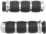 Avon Grips 3-Ring Velvet Air Grips For Harley Davidson FLDE 1750 2018-2020 - Black Chrome