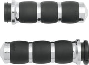Avon Grips 3-Ring Velvet Air Grips For Harley Davidson FLDE 1750 2018-2020 - Black Chrome