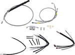 Burly Ape Handlebar Cable & Hose Kit For Harley Davidson FLDE 1750 2018-2019 35.5cm (14") - Silver