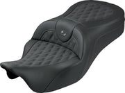 Saddlemen Roadsofa King Seat For Harley Davidson FLH 1868 ABS 2021 Lattice Stitched - Black/Grey