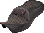 Saddlemen Roadsofa King Seat For Harley Davidson FLH 1868 ABS 2021 - Black/Orange