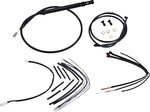 Burly Cable Line Kit for Ape Hanger Handlebars For Harley Davidson FXBB 1750 2018-2020 30.5cm (12") - Black