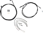 LA Choppers Complete Midnight Braided Handlebar Cable/Brake Hose Kit For Harley Davidson FLDE 1750 ABS 2018-2020 30.5 cm - 35.5 cm (12" - 14") - Black/Clear-Coated