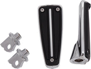 Ciro Rail Foot Pegs For Harley Davidson FLDE 1750 ABS 2018-2020 Silver Base - Black/Chrome
