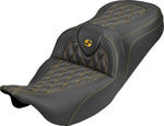 Saddlemen Roadsofa Carbon Fibre Seat For Harley Davidson FLH 1868 ABS 2021 Carbon Fiber - Black/Gold