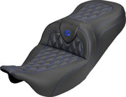 Saddlemen Roadsofa Carbon Fibre Seat For Harley Davidson FLH 1868 ABS 2021 Carbon Fiber - Black/Blue