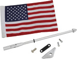 Show Chrome Folding Flag Pole with US Flag For Honda GL 1800 2018-2020 - Chrome