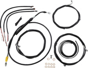 LA Choppers Complete Black Vinyl Braided Handlebar Cable/Brake Hose Kit For Harley Davidson FLH 1868 ABS 2021 45.5 cm - 51 cm (18" - 20") - Black/Clear-Coated