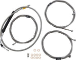 LA Choppers Standard Stainless Braided Handlebar Cable/Brake Hose Kit For Harley Davidson FLH 1868 ABS 2021 30.5 cm - 35.5 cm (12" - 14") - Silver