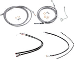 Burly Handlebar Cable Brake Hose Kit For Harley Davidson FLHR 1750 2017-2020 35.5cm (14") - Silver