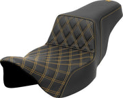 Saddlemen Lattice Stitch Step Up Seat For Harley Davidson FLH 1868 ABS 2021 - Black/Gold