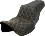 Saddlemen Lattice Stitch Step Up Seat For Harley Davidson FLH 1868 ABS 2021 - Black/Gold