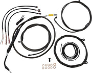 LA Choppers Complete Midnight Braided Handlebar Cable/Brake Hose Kit For Harley Davidson FLH 1868 ABS 2021 45.5 cm - 51 cm (18" - 20") - Black/Clear-Coated