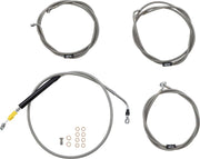 LA Choppers Standard Stainless Braided Handlebar Cable/Brake Hose Kit For Harley Davidson FLH 1868 ABS 2021 45.5 cm - 51 cm (18" - 20") - Clear-Coated