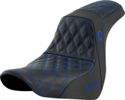 Saddlemen Pro Series SDC Performance Black Gripper Lumbar Grip Seat For Harley Davidson FLSB 1750 2018-2021 - Black/Blue