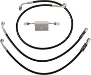 LA Choppers Braided Brake Hose Kit For Harley Davidson FLS 1690 ABS 2014-2017 Front 15" - 17" - Black