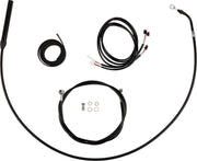 LA Choppers Complete Alternate Length Plug-and-Play Cable Kit For Harley Davidson FLH 1868 ABS 2021 38 cm - 43 cm (15" - 17") - Black/Clear-Coated