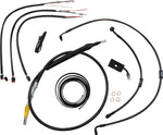LA Choppers Complete Midnight Braided Handlebar Cable/Brake Hose Kit For Harley Davidson FLDE 1750 ABS 2018-2020 38 cm - 43 cm (15" - 17") - Black/Clear-Coated/Natural