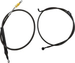 LA Choppers Complete Midnight Braided Handlebar Cable/Brake Hose Kit For Harley Davidson FLDE 1750 ABS 2018-2020 38 cm - 43 cm (15" - 17") - Black/Clear-Coated