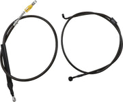 LA Choppers Complete Midnight Braided Handlebar Cable/Brake Hose Kit For Harley Davidson FLDE 1750 ABS 2018-2020 38 cm - 43 cm (15" - 17") - Black/Clear-Coated