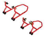 BikeTek Series 3 Front & Rear Track Paddock Stand Set - Red