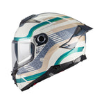 MT Thunder 4 R Relevant C6 Motorcycle Helmet Gloss Grey Green