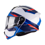 MT Genesis R Cheeky A7 Motorcycle Helmet Gloss White Blue Red