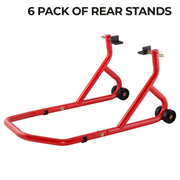 BikeTek 6 Pack Of Series 3 Rear Paddock Stand - Red