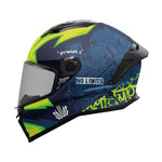 MT Stinger 2 Tagger C3 Motorcycle Helmet Matt Blue Fluo
