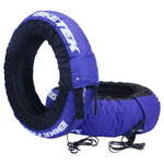 BikeTek Tyre Warmer Set For Front 90/70-17" & Rear 125/55-17" With EU 2 Pin Plug - Blue