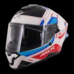Axor Brutale Full Face Helmet With Dual Spoiler - Ryden White Red Blue