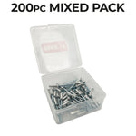 Bike It Mixed Sizes Rivet Pack 200pcs