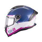 MT Stinger 2 Core A8 Motorcycle Helmet Gloss Navy White Pin
