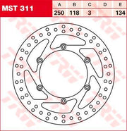 TRW Round Fixed Brake Disc 250mm For Suzuki DR125SM 2008-2012 Front
