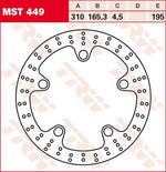 TRW Round Fixed Brake Disc 310mm For Honda GL 1800 B ABS Gold Wing 2015-2016 Front