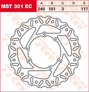 TRW EC Cross Design Brake Disc For Honda CR125 1995-2007 Front
